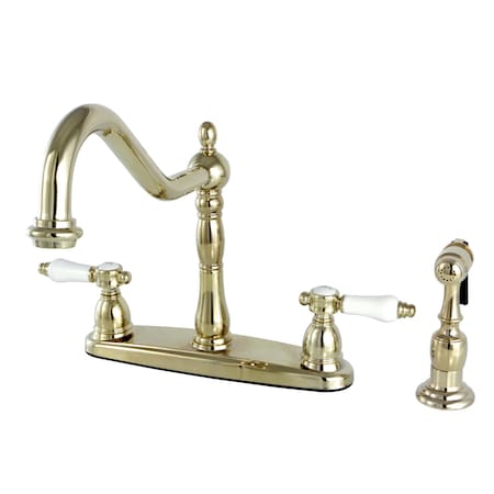 Kingston Brass Bel-Air Centerset Kitchen Faucet, Polished Brass KB1752BPLBS